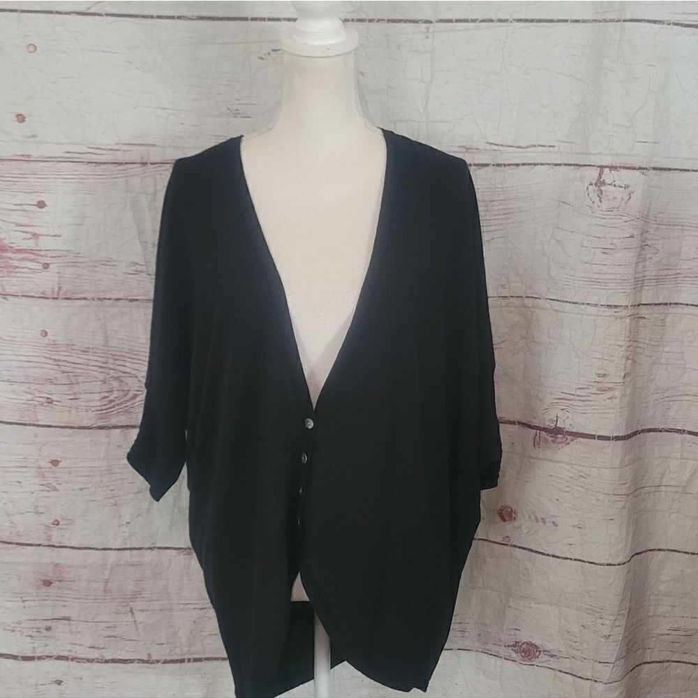 Eileen Fisher Merino Wool 3/4 Sleeve Cardigan‎ Size Large Petite